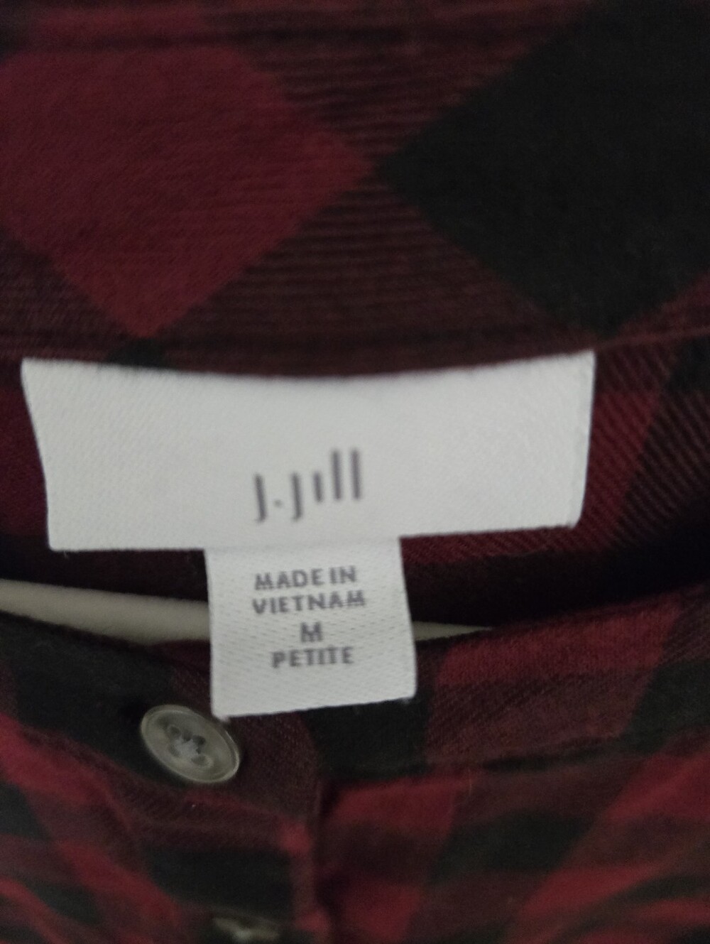 J. Jill Red and Black Plaid Button-Front Top - Picture 2 of 5